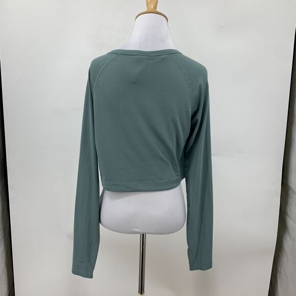 Gymshark Breeze Crop Shirt Womens S Small Fog Long Sleeve Lightweight Bungee Hem - Picture 4 of 11